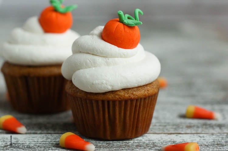 Pumpkin Cupcakes with Whipped Cream Frosting