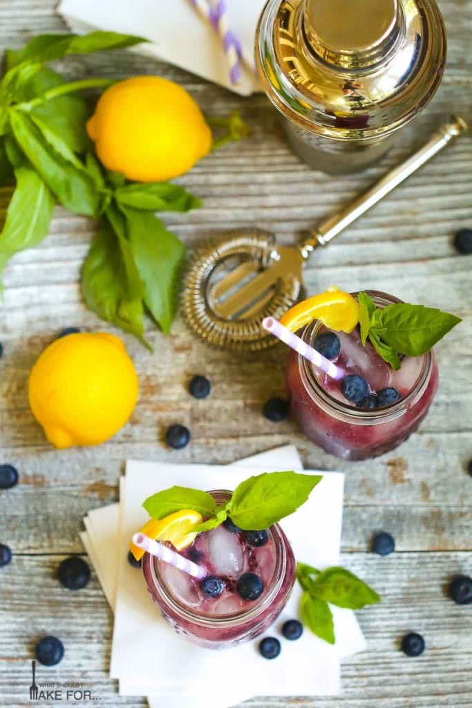 Boozy Blueberry Basil Lemonade